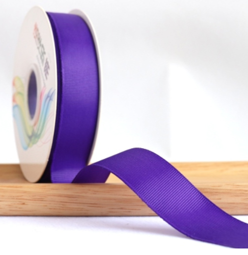 ริบบิ้นผ้าลูกฟูสีม่วงเข้ม (Regal purple) #GX016