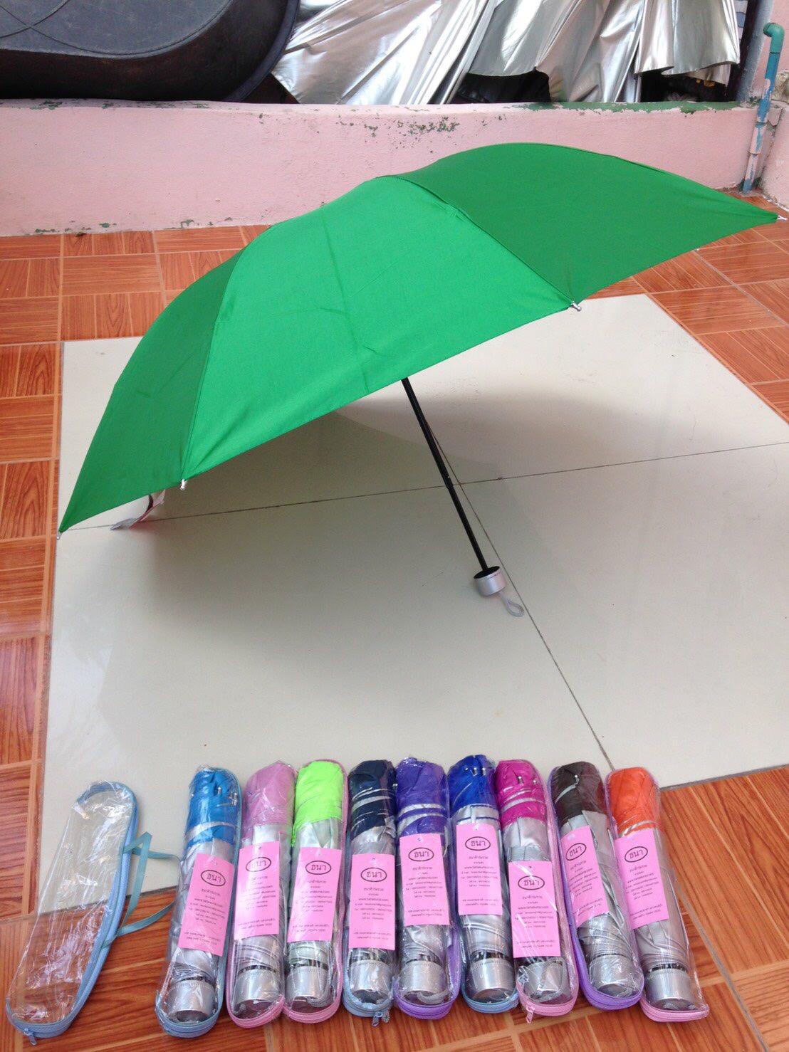 ร่มพับ3ตอนกระเป๋าแพค100คัน