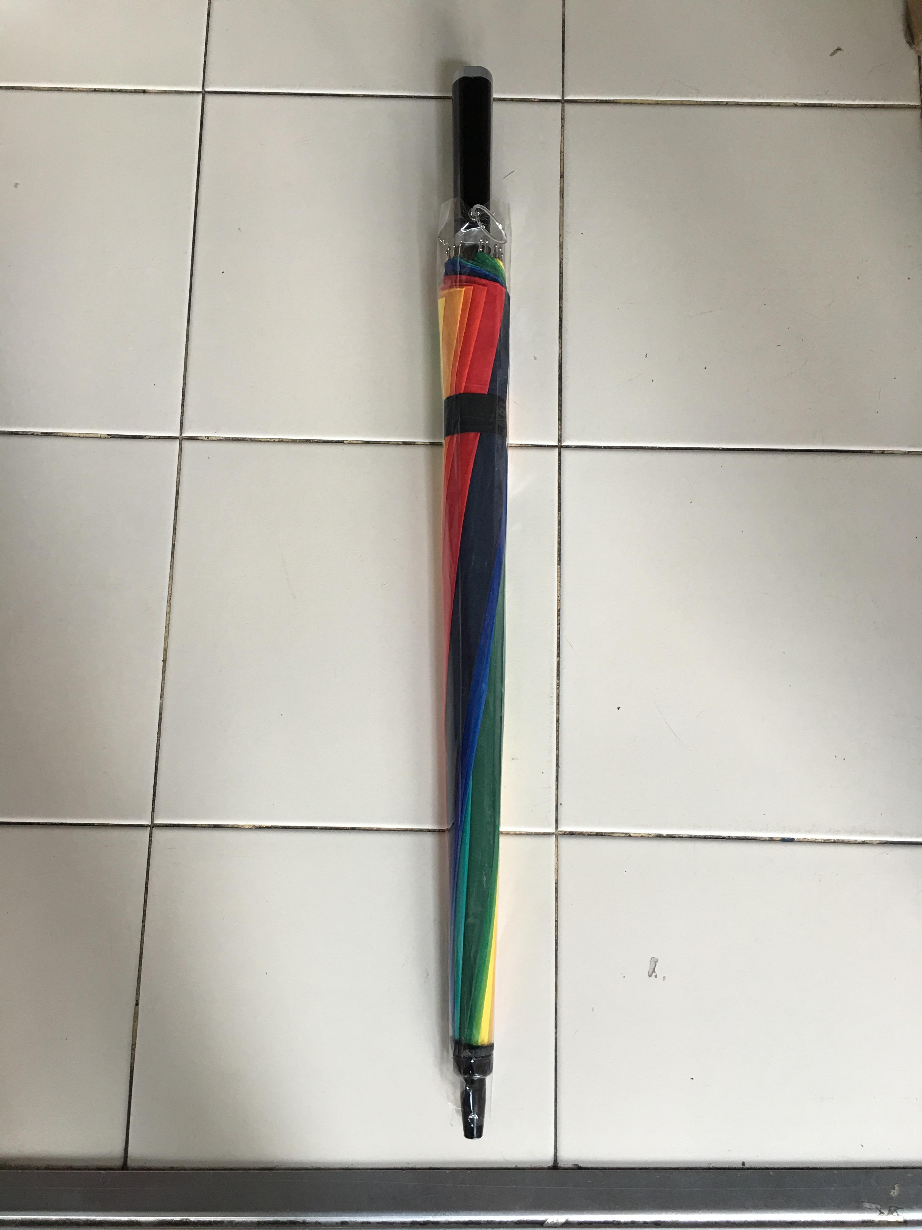 ร่มสายรุ้ง14ก้าน ด้ามตรง24นิ้ว