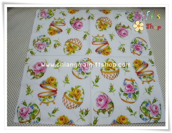 กระดาษแนปกิ้นยุโรป, ลายไข่อีสเตอร์, ลายดอกไม้สีชมพู, พื้นหลังสีขาว, ลายไข่, ลายไข่อีสเตอร์, เทศกาลอีสเตอร์