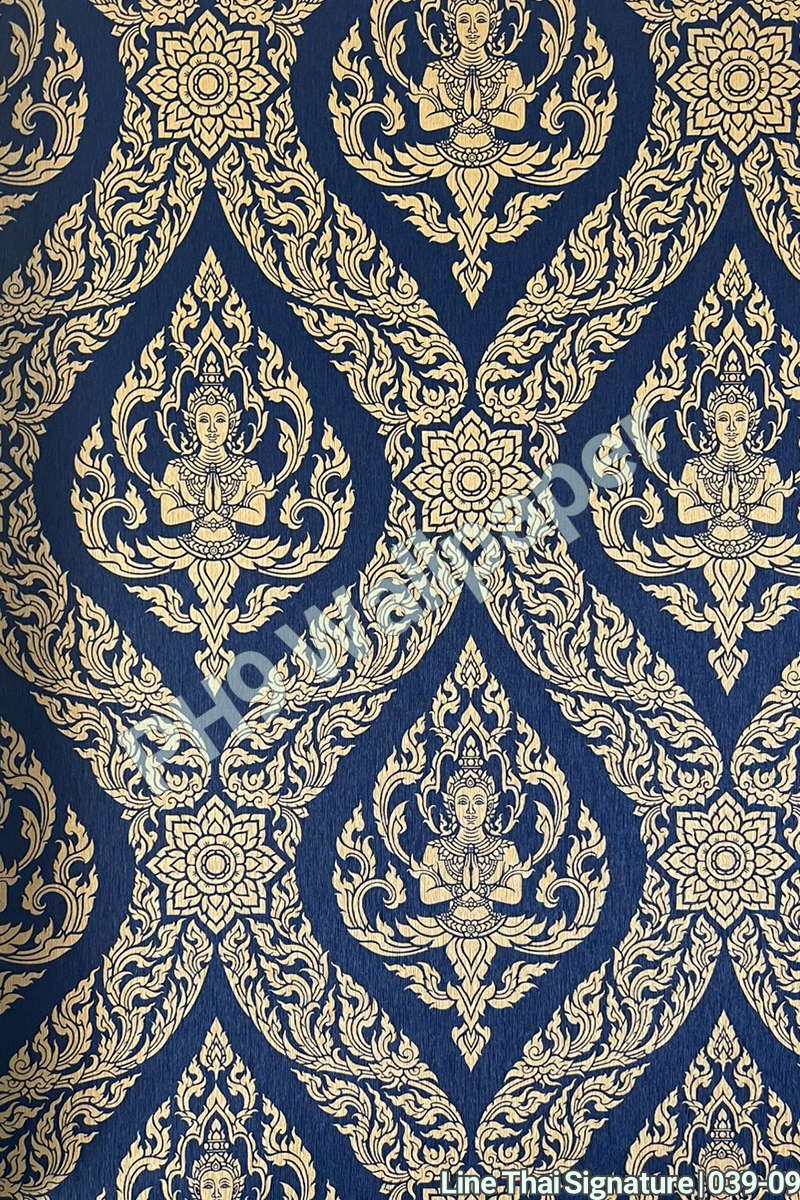 วอลเปเปอร์ติดผนังลายเทพพนม [Line Thai Signature] มีหลายสีให้เลือก 039-XX