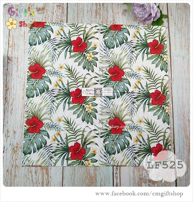 กระดาษแนปกิ้นยุโรป ,ลาย Hibiscus, ลายดอกไม้, ลายดอกชบา, ลายใบมอนสเตอร่า, ลายใบไม้, ลายทรอปิคอล, ลายแนวทะเล, พื้นหลังสีขาว, ลายดอกไม้สีแดง