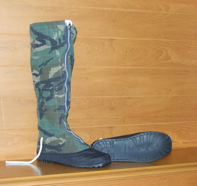 รองเท้านินจา : แบบผ้ายาวพื้นยางดำแข็ง :ใส่ทำไร่ ทำนา