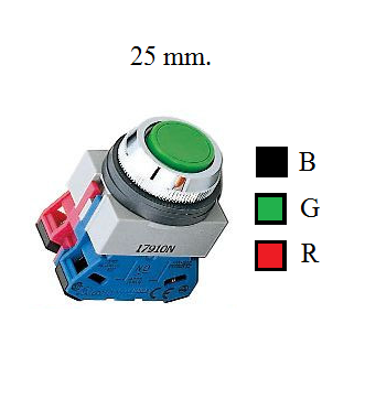 Pushbutton ABS101N-R (25mm)