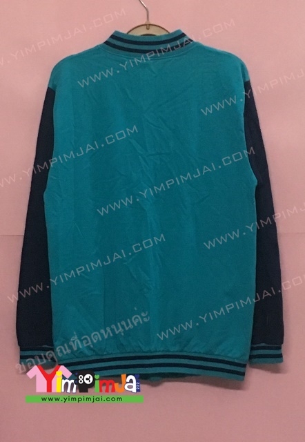 เสื้อแจ็คเก็ตเบสบอลเขียวแขนกรม