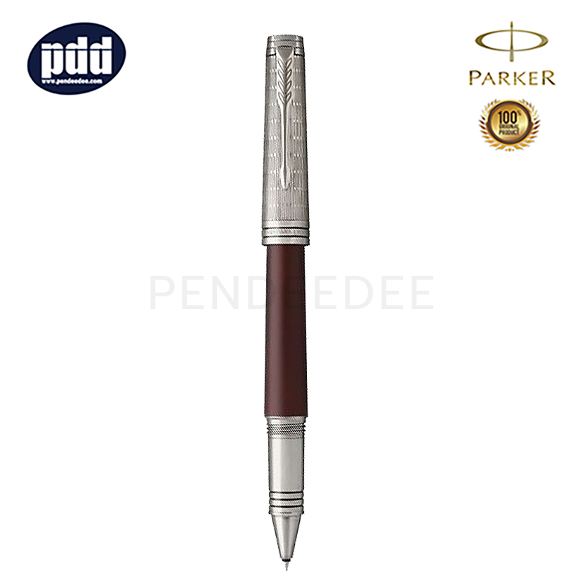PARKER ปากกาโรลเลอร์บอล ป๊ากเกอร์ พรีเมี่ย คัสทัม สีแดงเข้ม คลิปทอง PARKER Premier Custom Crimson Red CT Rollerball Pen