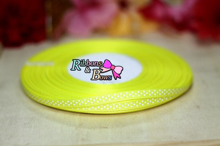 ริบบิ้นผ้าพิมพ์ลายจุด กว้าง 6 mm #PD132