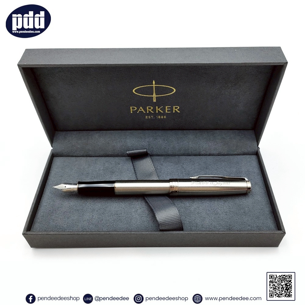 PARKER Sonnet Stainless Steel CT Fountain Pen ปากกาหมึกซึม ป๊ากเกอร์ ซอนเน็ต สแตนเลสสตีล สีเงิน คลิปเงิน