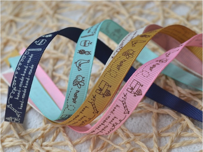 ริบบิ้นผ้าพิมพ์ลายการ์ตูนสัตว์น่ารัก 6 สี กว้าง 10 mm #AN27