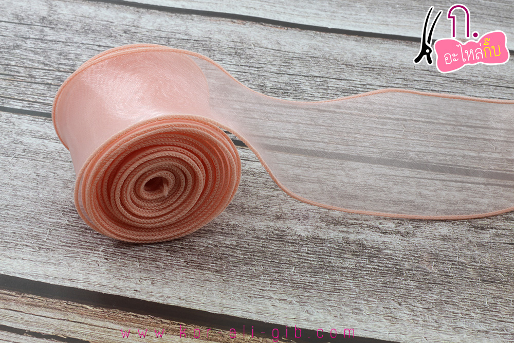 ริบบิ้นผ้าเย็บขอบ ผ้า ไหมแก้ว ขนาด 10ซม. (ขายเป็นหลา)