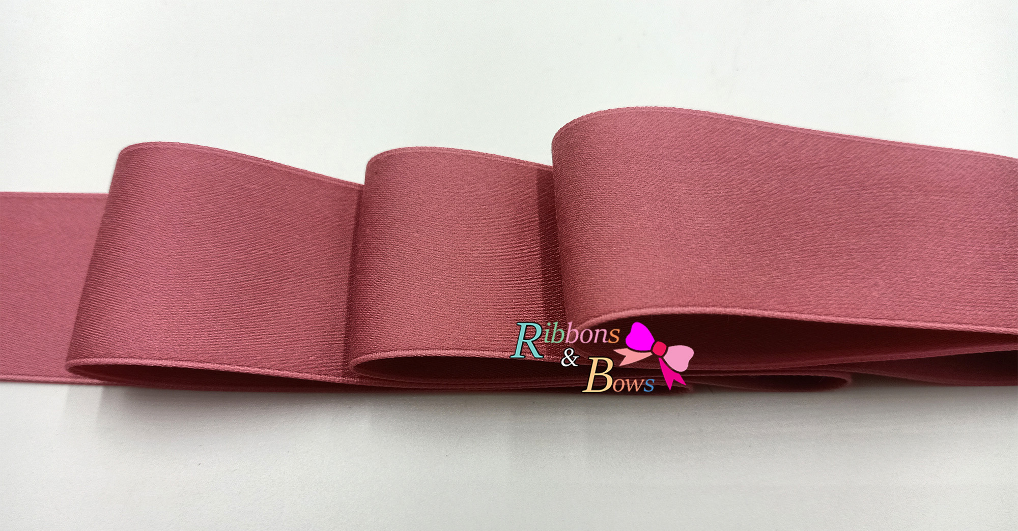 ริบบิ้น poly-cotton เกาหลี สี Victorian Rose 10 หลา