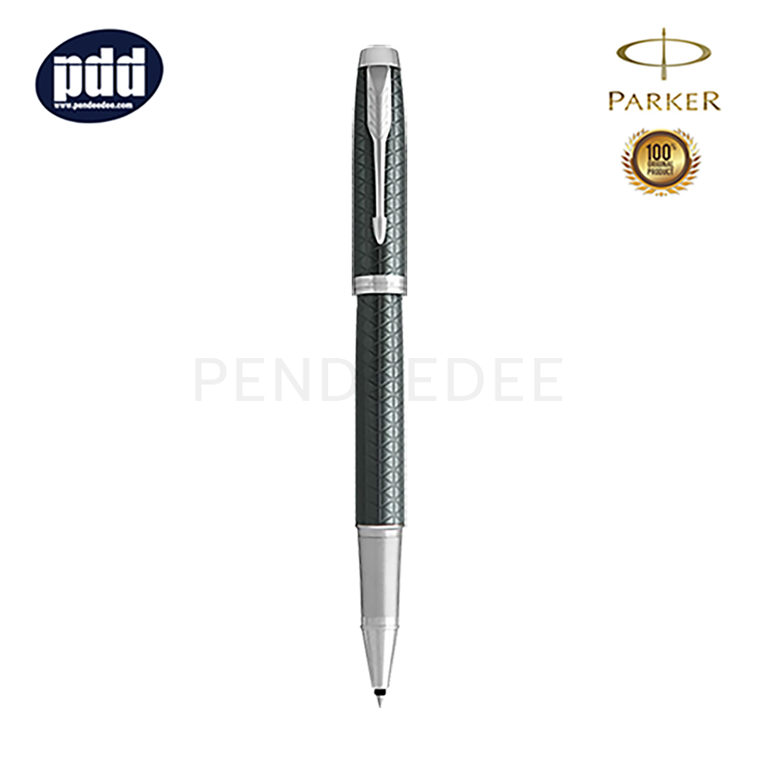 ปากกาสลักชื่อ PARKER ปากกาโรลเลอร์บอล ไอเอ็ม พรีเมี่ยม สีเขียว คลิปเงิน PARKER IM Premium Green CT Rollerball Pen