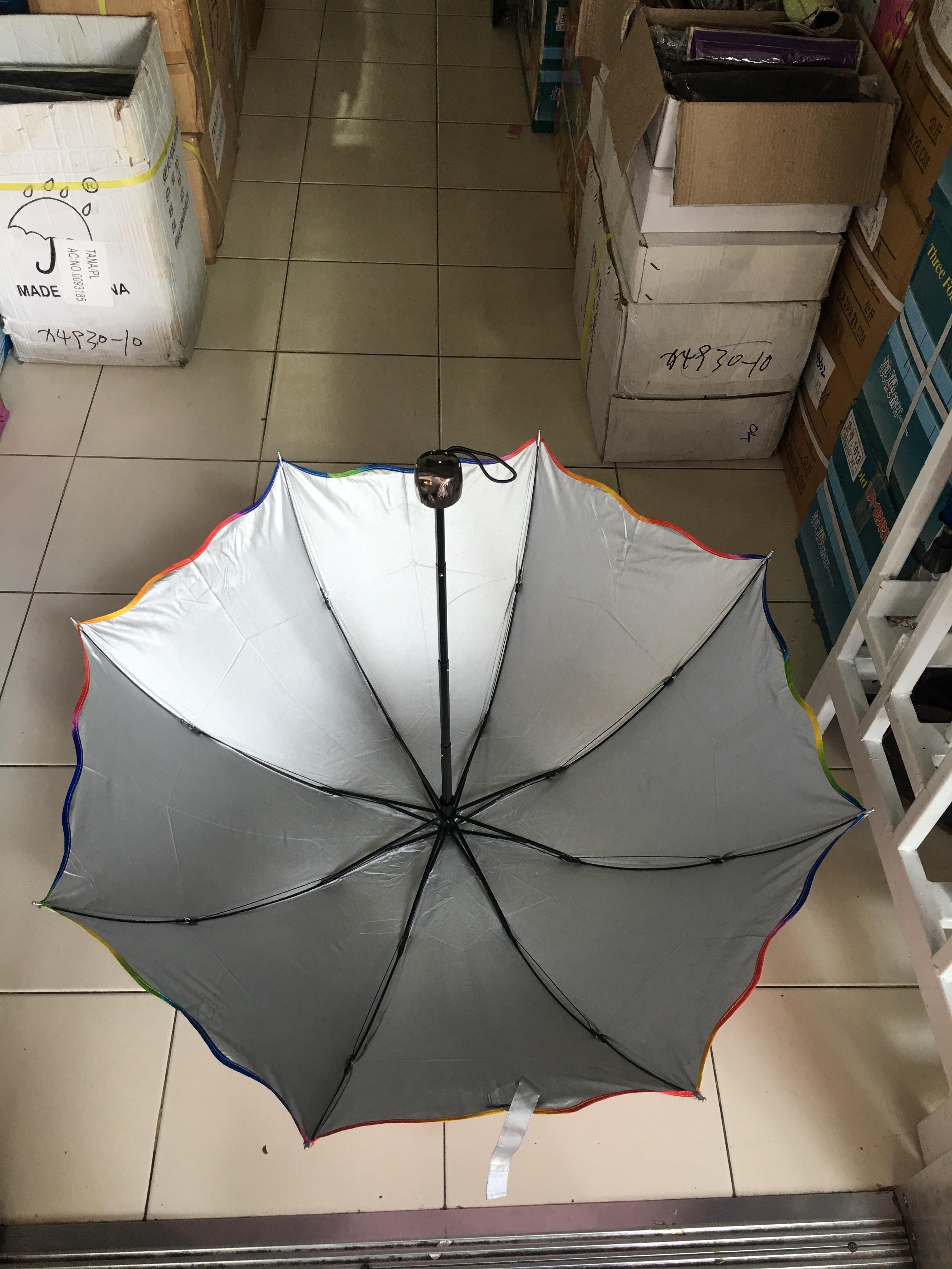 ร่มโค้งแฟชั่นยูวีสีเงิน รหัส 588