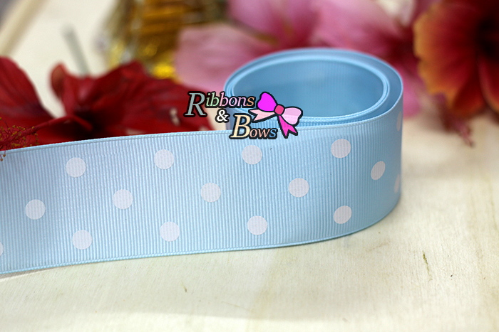 ริบบิ้นผ้าพิมพ์ลายจุด กว้าง 38 mm #PD010