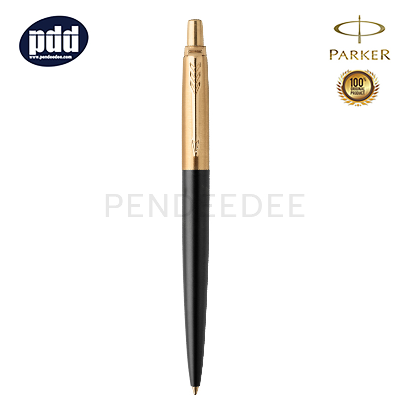 ปากกาสลักชื่อ PARKER ปากกาลูกลื่น ป๊ากเกอร์ จ๊อตเตอร์ พรีเมี่ยม ดำบอนด์สตรีท คลิปทอง PARKER Jotter Premium Bond Street Black GT Ballpoint Pen