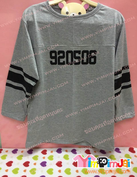 เสื้อยืด สีเทา แขนยาว สกรีนตามสั่ง 920506 4