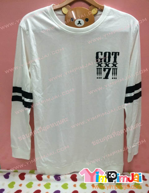 เสื้อยืด สีขาว แขนยาว สกรีนตามสั่ง GOT 7