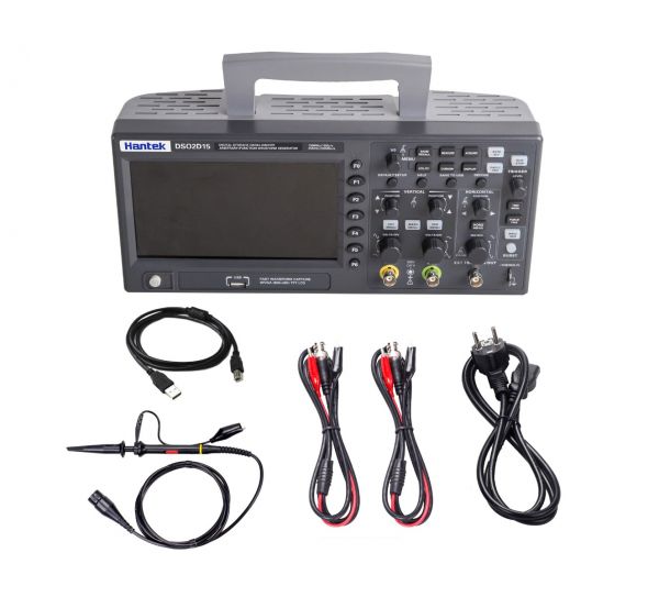 Hantek DSO2D15 Digital Ossilloscope+Function Generator 2CH 150MHz 1GSa/s, 8MHz memory depth + 1 CH 25MHz Arbitrary function generator