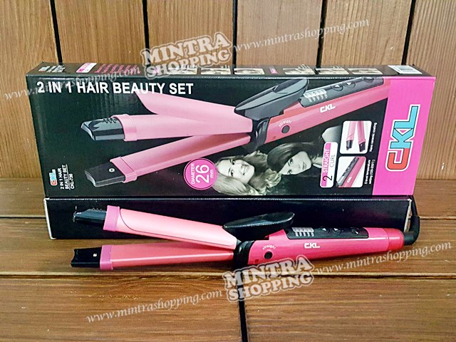 CKL-736 เครื่องม้วนผมไฟฟ้า 2in1 สีชมพู แกน 26 mm. ปรับความร้อนได้ 5 ระดับ