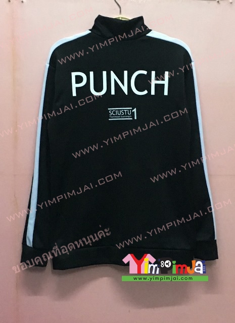 เสื้อแจ็คเก็ตผ้าวอร์ม เสื้อรุ่น สีดำ แขนยาว ไร้หมวก ซิปดำ มีกระเป๋า สกรีนตามสั่ง 01 MATA PUNCH NOEY CHERIESCIUSTU1