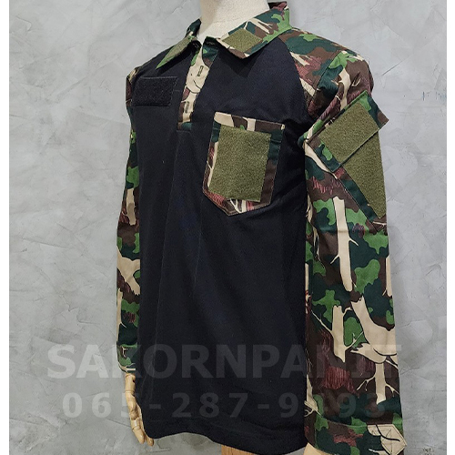 เสื้อฟาติกดำแขนยาว ลายพราง(อุทยาน)..
