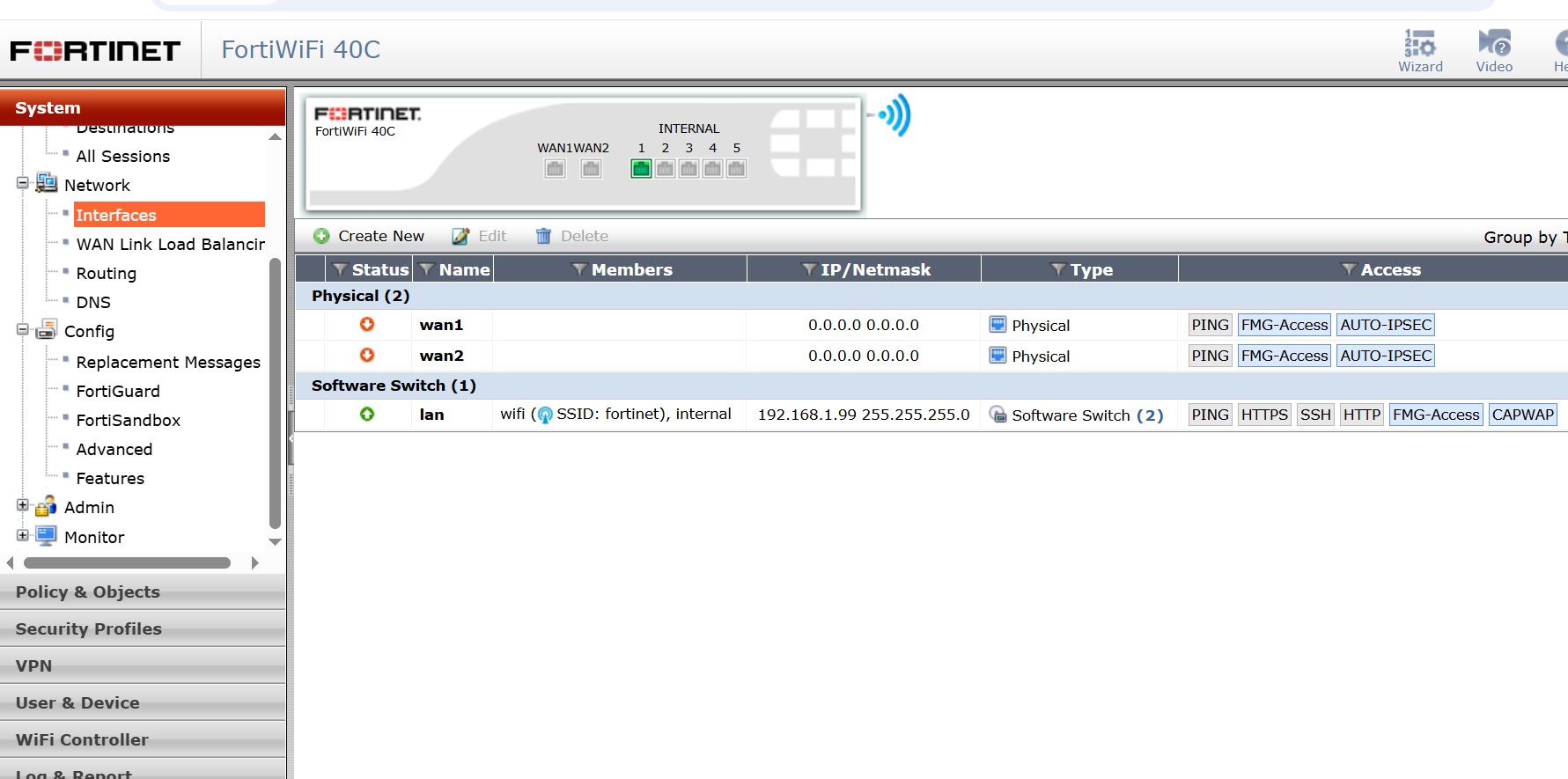 Fortinet FortiGate 40C Firewall appliances ไฟร์วอลล์ฟอติเนทมือสองพร้อมใช้งาน