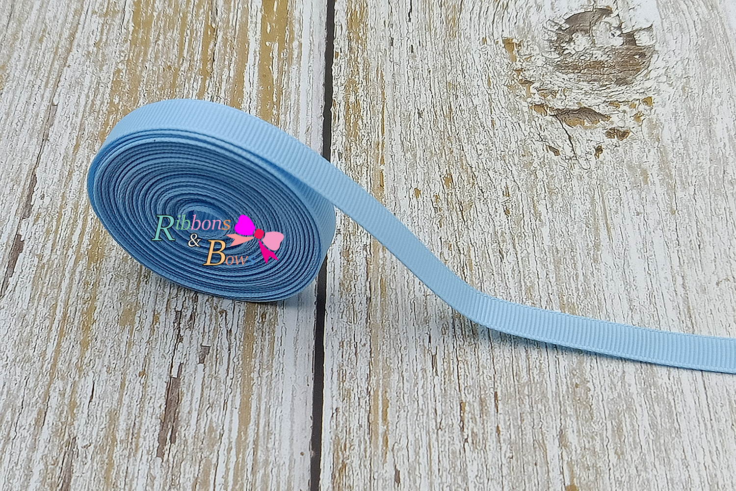 ริบบิ้นผ้าลูกฟูก สีฟ้า ( 308 Blue topaz ) # PC13