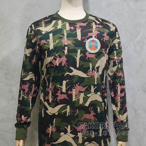 เสื้อยืดลายพราง แขนยาว(ผ้า TK)