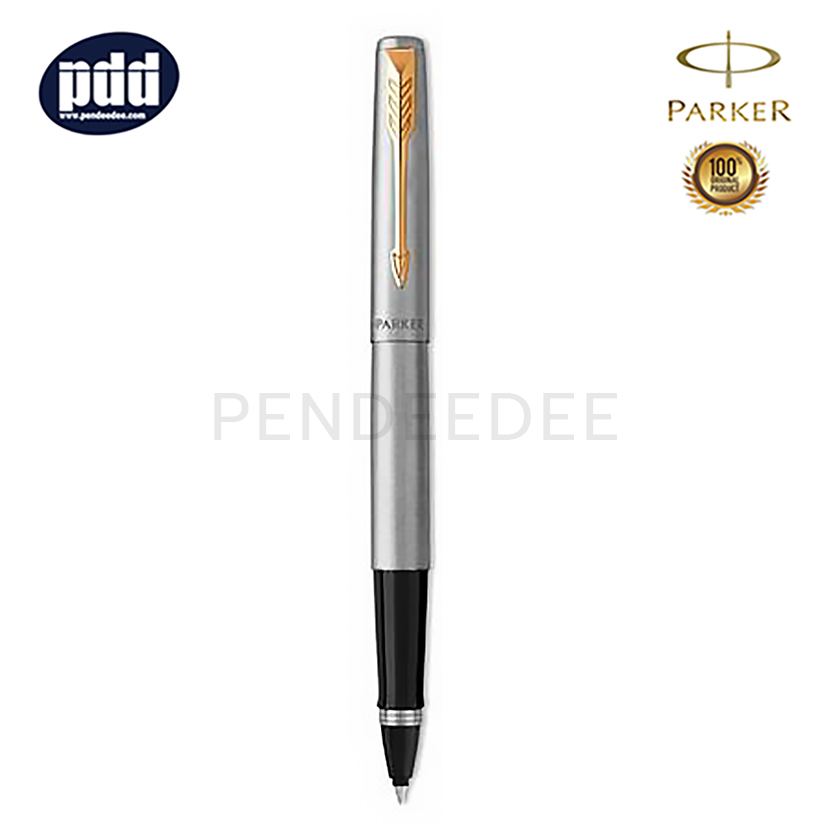 ปากกาสลักชื่อ PARKER ปากกาโรลเลอร์บอล ป๊ากเกอร์ จ๊อตเตอร์ สแตนเลส เงิน คลิปทอง PARKER Jotter Stainless Steel GT Rollerball Pen