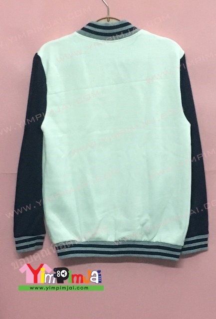 เสื้อแจ็คเก็ตเบสบอลครีมแขนกรม