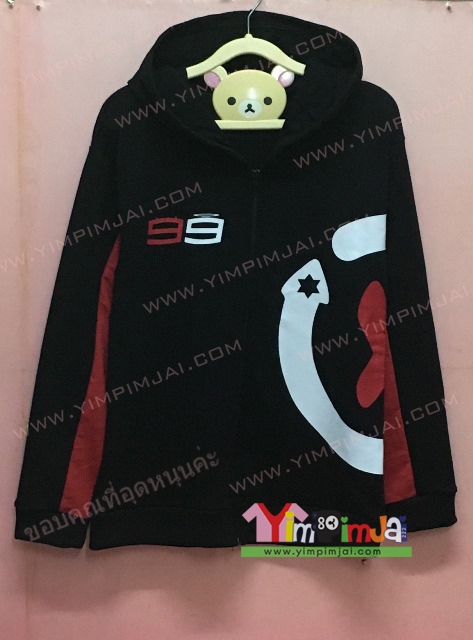 เสื้อฮู้ด เสื้อกันหนาว เสื้อรุ่น สีดำ หมวก ซิป มีกระเป๋า สกรีนตามสั่ง 99