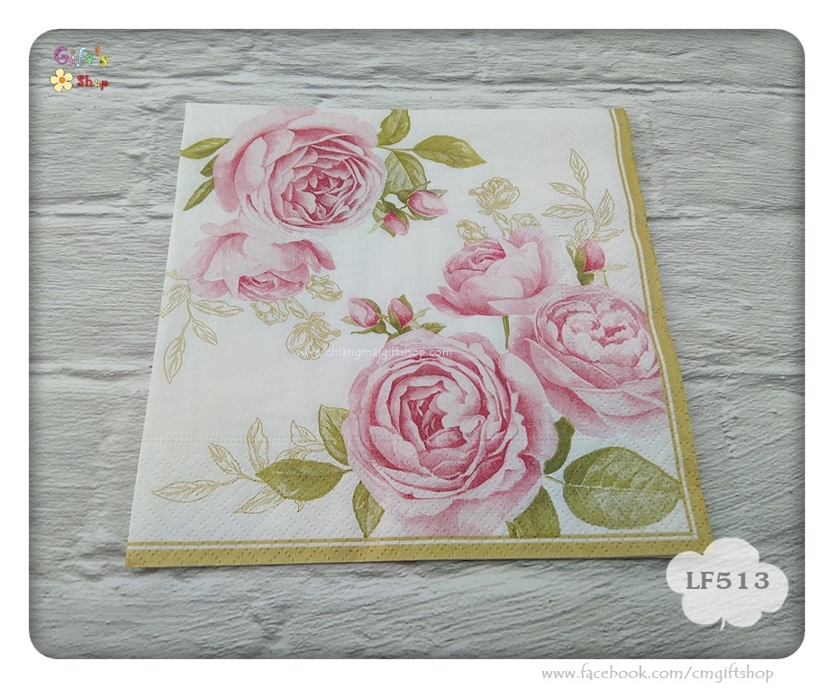 กระดาษแนปกิ้น, ลายดอกกุหลาบสีชมพูอ่อน, ลายDelicate Roses, ลายดอกกุหลาบ, ลายกุหลาบ, ลายดอกกุหลาบสีชมพู, พื้นหลังสีขาว, ลายดอกไม้, ลายหวานๆ