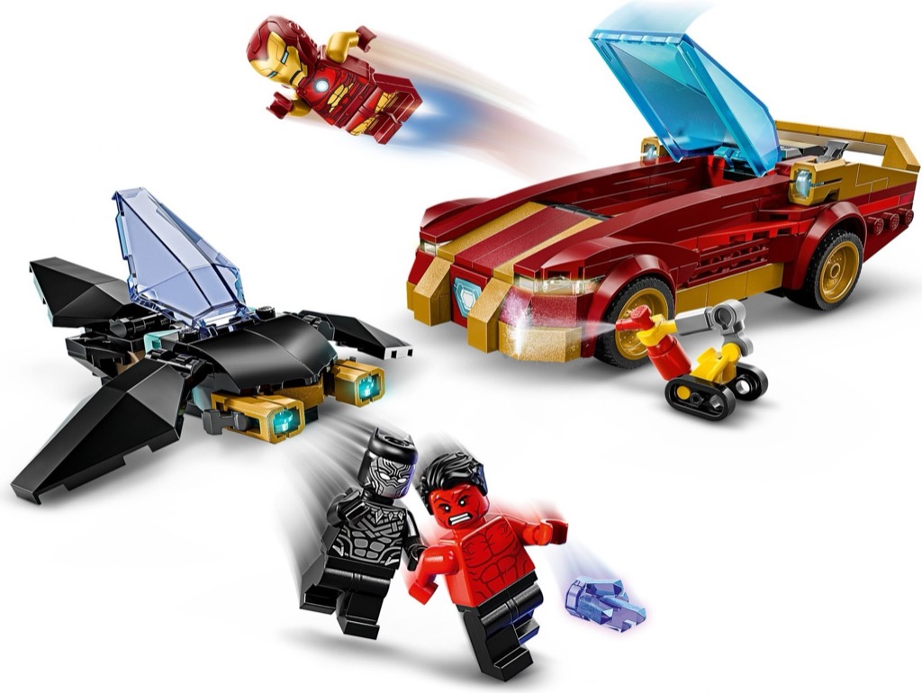 เลโก้ LEGO Super Heroes 76310 Iron Man Car & Black Panther vs. Red Hulk