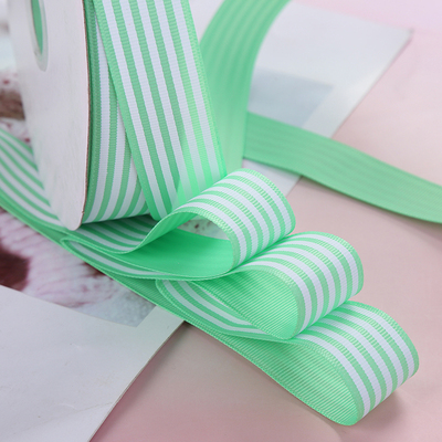 ริบบิ้นผ้าพิมพ์ลายเส้นสีสดใส กว้าง 25 mm #BB79