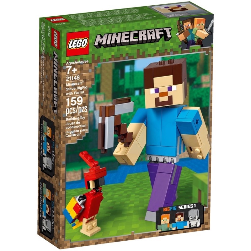 LEGO Minecraft 21148 Minecraft Steve BigFig with Parrot