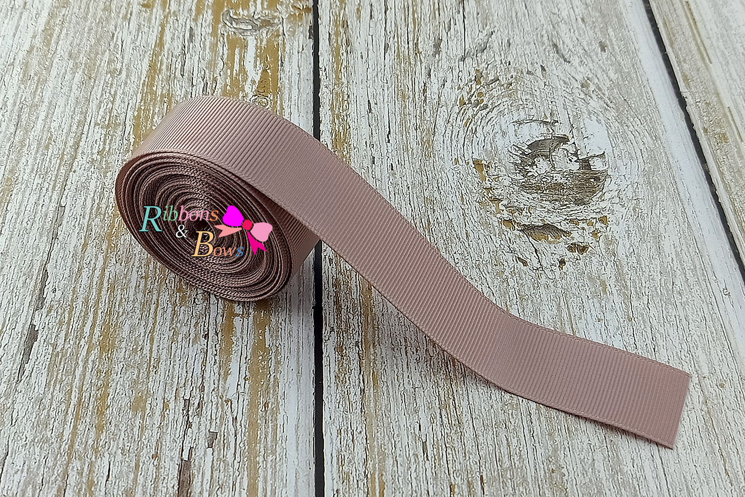 ริบบิ้นผ้าลูกฟูก สีชมพูน้ำตาล (146 cameo) #PC5