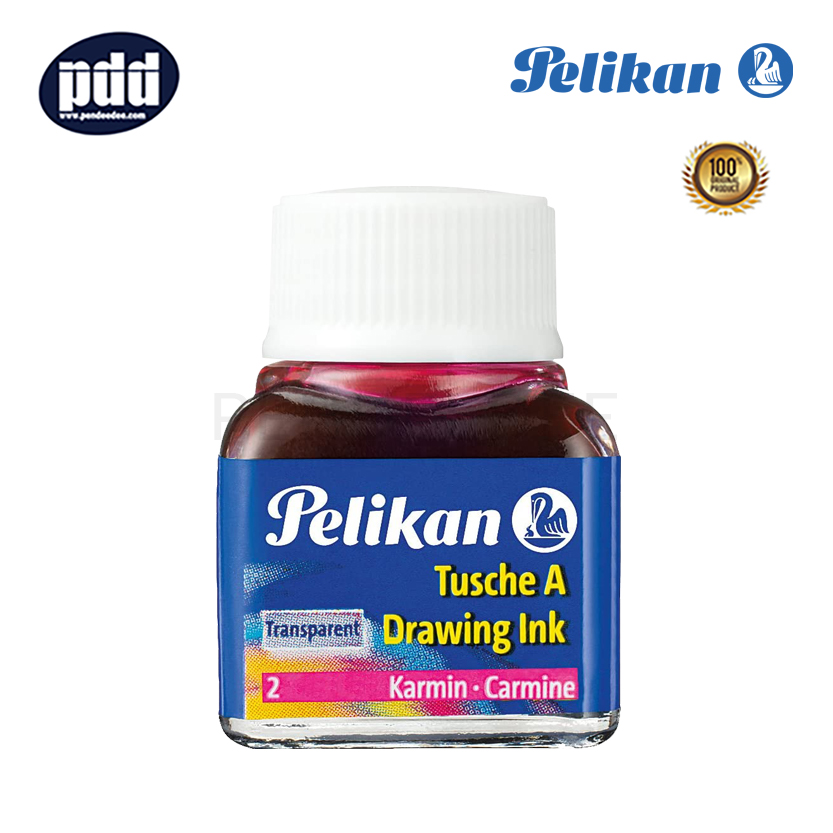 PELIKAN หมึกเขียนแบบ พิลีแกน เอ523 หมึกแดง PELIKAN Drawing Ink A523 Carmine Red Ink in Bottle Refill