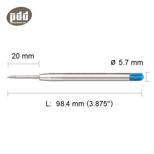 10 ชิ้น PDD ไส้ปากกาลูกลื่น Parker Style หมึกน้ำเงิน – Ballpoint Pen Refills Medium Point for Parker Style Blue Ink