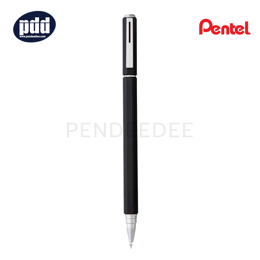 PENTEL ปากกาหมึกเจล เพนเทล เอ็นเนอร์เจล เฮ็กซาก้อน ด้ามโลหะ PENTEL EnerGel Hexagon Metal 0.7 mm. Black Gel Pen