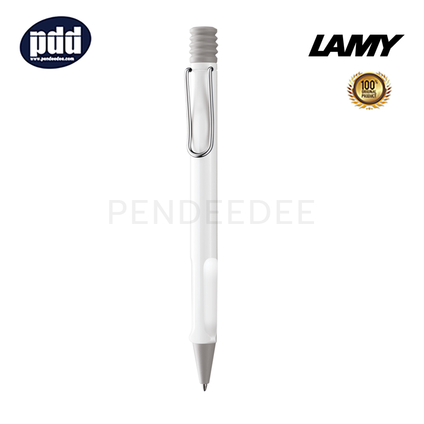 ปากกาสลักชื่อ LAMY ปากกาลูกลื่น ลามี่ ซาฟารี สีขาว LAMY Safari White Ballpoint Pen