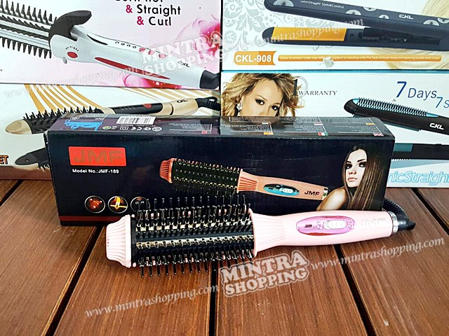 หวีแปรงไฟฟ้า JMF-189 (สีชมพู) หวีแกนร้อนระบบไอออนนิค ถนอมเส้นผม