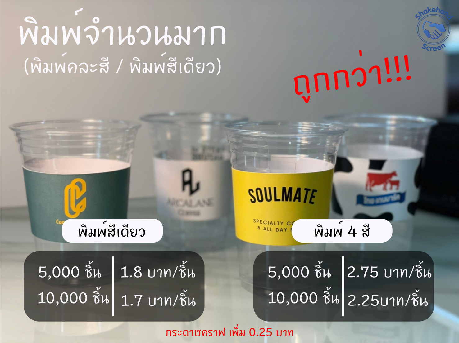 สกรีนปลอกสวมแก้ว