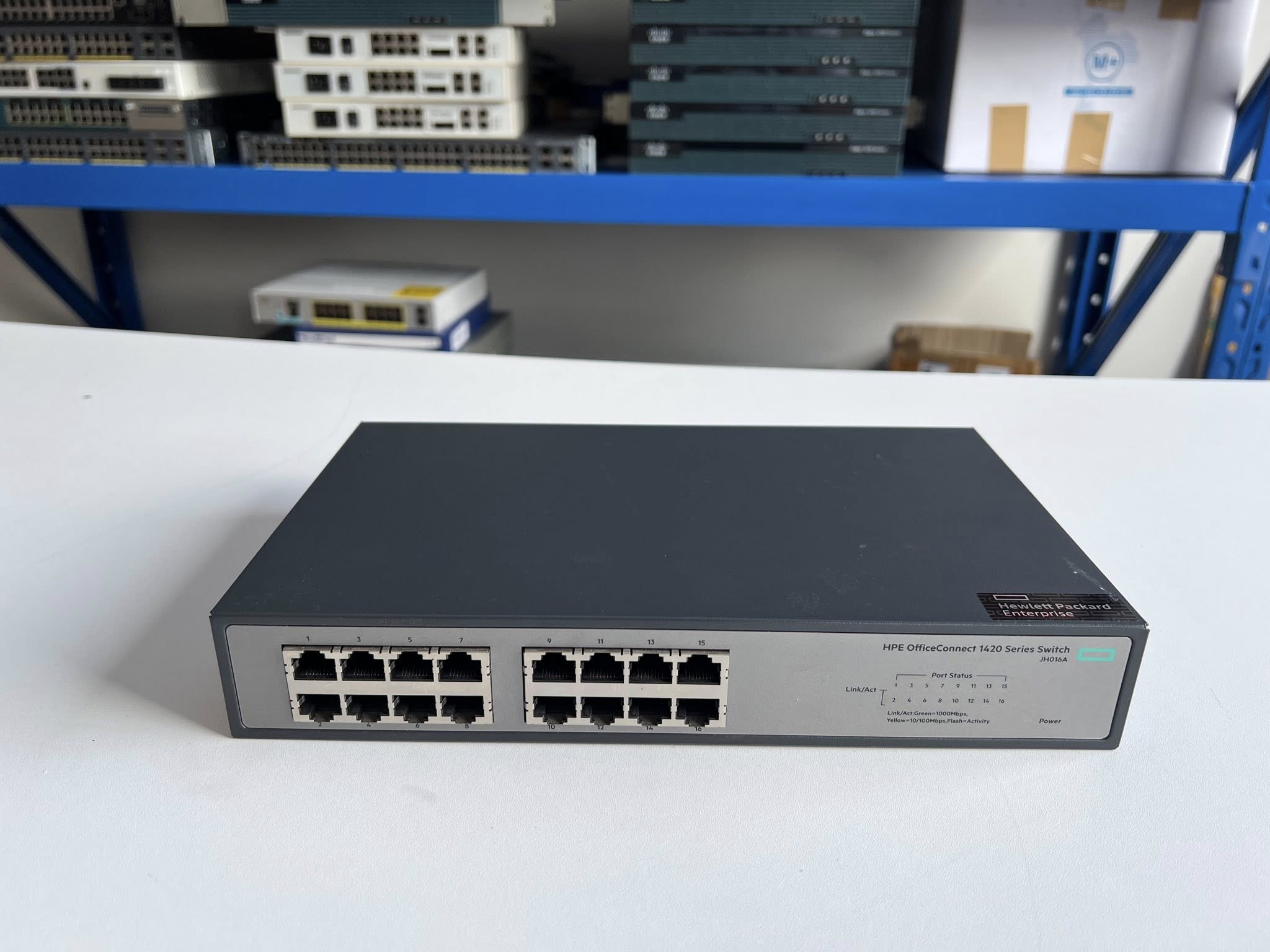 Switch HPE 1420-16port Gigabit JH016A สวิทเอชพีอีมือสองพร้อมใช้งาน