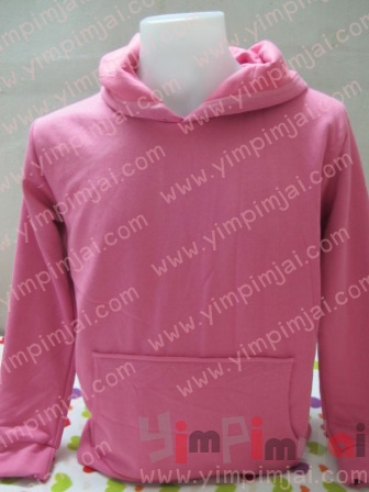 เสื้อกันหนาว มีหมวกฮู้ด สีชมพู