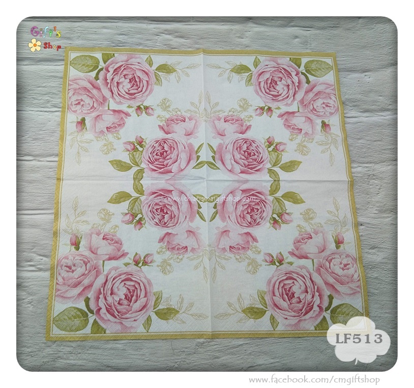 กระดาษแนปกิ้น, ลายดอกกุหลาบสีชมพูอ่อน, ลายDelicate Roses, ลายดอกกุหลาบ, ลายกุหลาบ, ลายดอกกุหลาบสีชมพู, พื้นหลังสีขาว, ลายดอกไม้, ลายหวานๆ