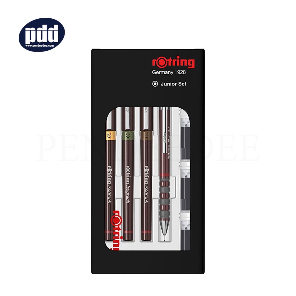 rOtring ชุดปากกาเขียนแบบรอตริง ไอโซกราฟ 3 ด้าม ดินสอกด และหมึกหลอด rOtring Isograph Junior Set