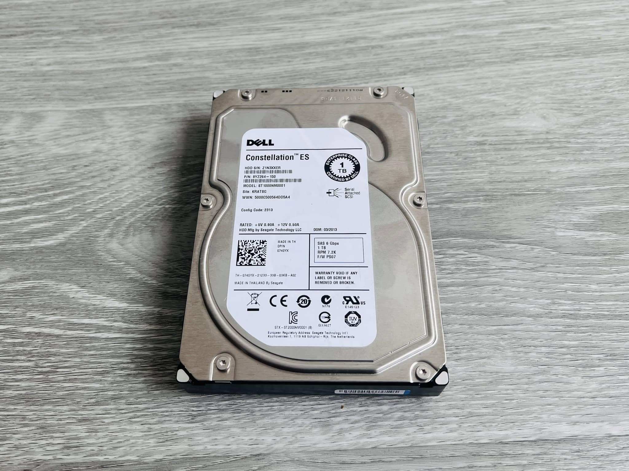 hdd sas 1tb 7.2k 3.5" สำหรับเซิร์ฟเวอร์ ฮาร์ดดิสเดลมือสองพร้อมใช้งาน