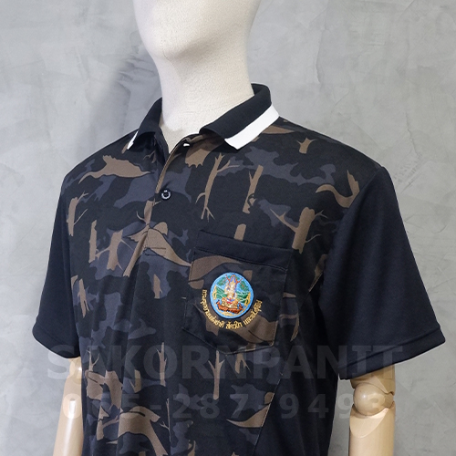 โปโลลายพรางดำ ต่อข้างดำ /อุทยานฯ (ผ้ากีฬา).