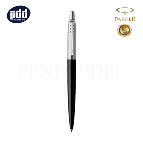 PARKER JOTTER STAINLESS STEEL BALLPOINT PEN BLACK CHROME TRIM ปากกาลูกลื่น ป๊าคเกอร์ จ๊อตเตอร์ ดำ บอนสตรีท คลิปเงิน