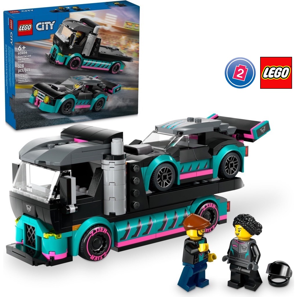เลโก้ LEGO City 60406 Race Car and Car Carrier Truck